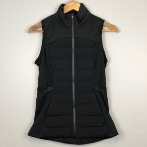 lululemon Black Down For It All Vest Sz 6